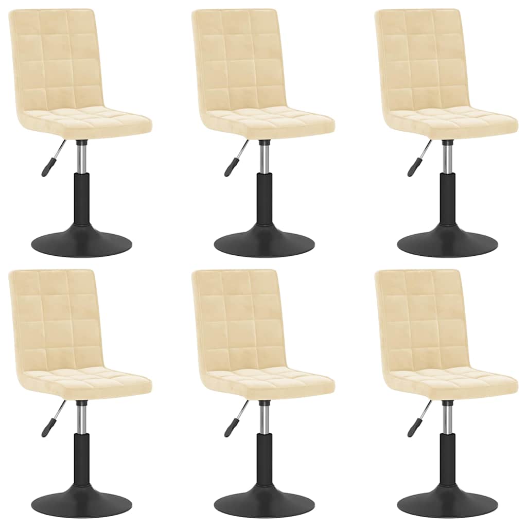 Chaises pivotantes à manger lot de 6 crème velours