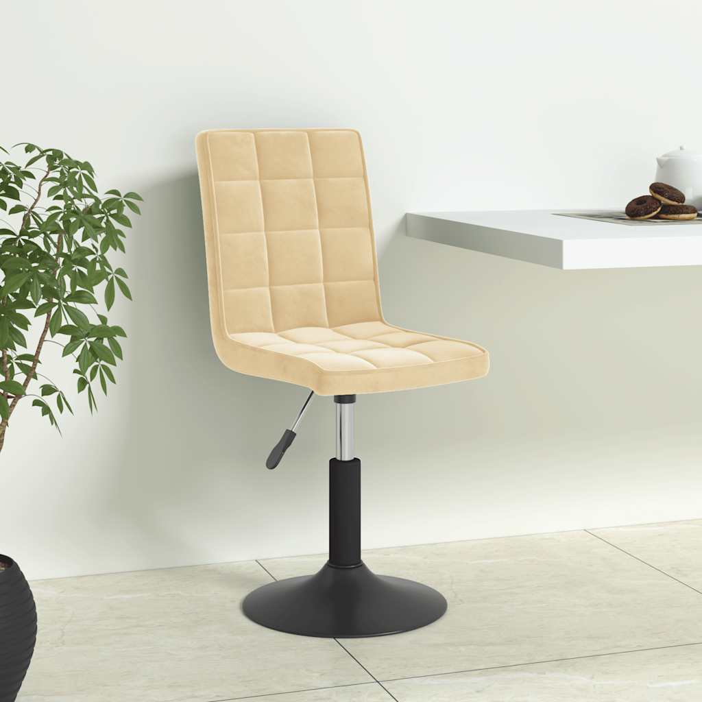 Chaises pivotantes à manger lot de 6 crème velours