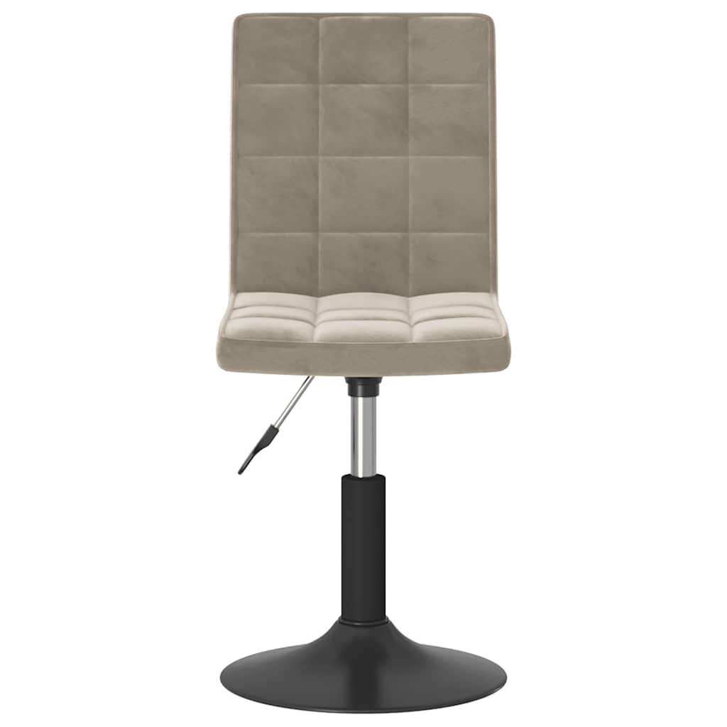 Chaises pivotantes à manger lot de 6 gris clair velours - XIOS