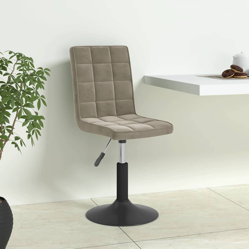 Chaises pivotantes à manger lot de 6 gris clair velours - XIOS