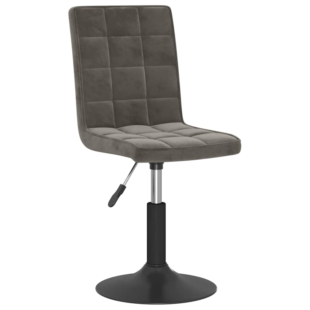 Chaises pivotantes à manger lot de 6 gris foncé velours - XIOS