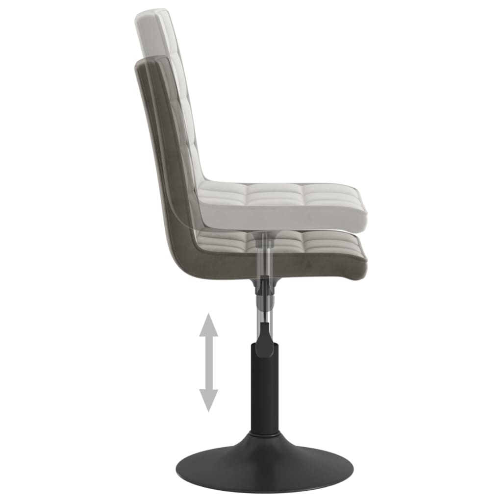 Chaises pivotantes à manger lot de 6 gris foncé velours - XIOS