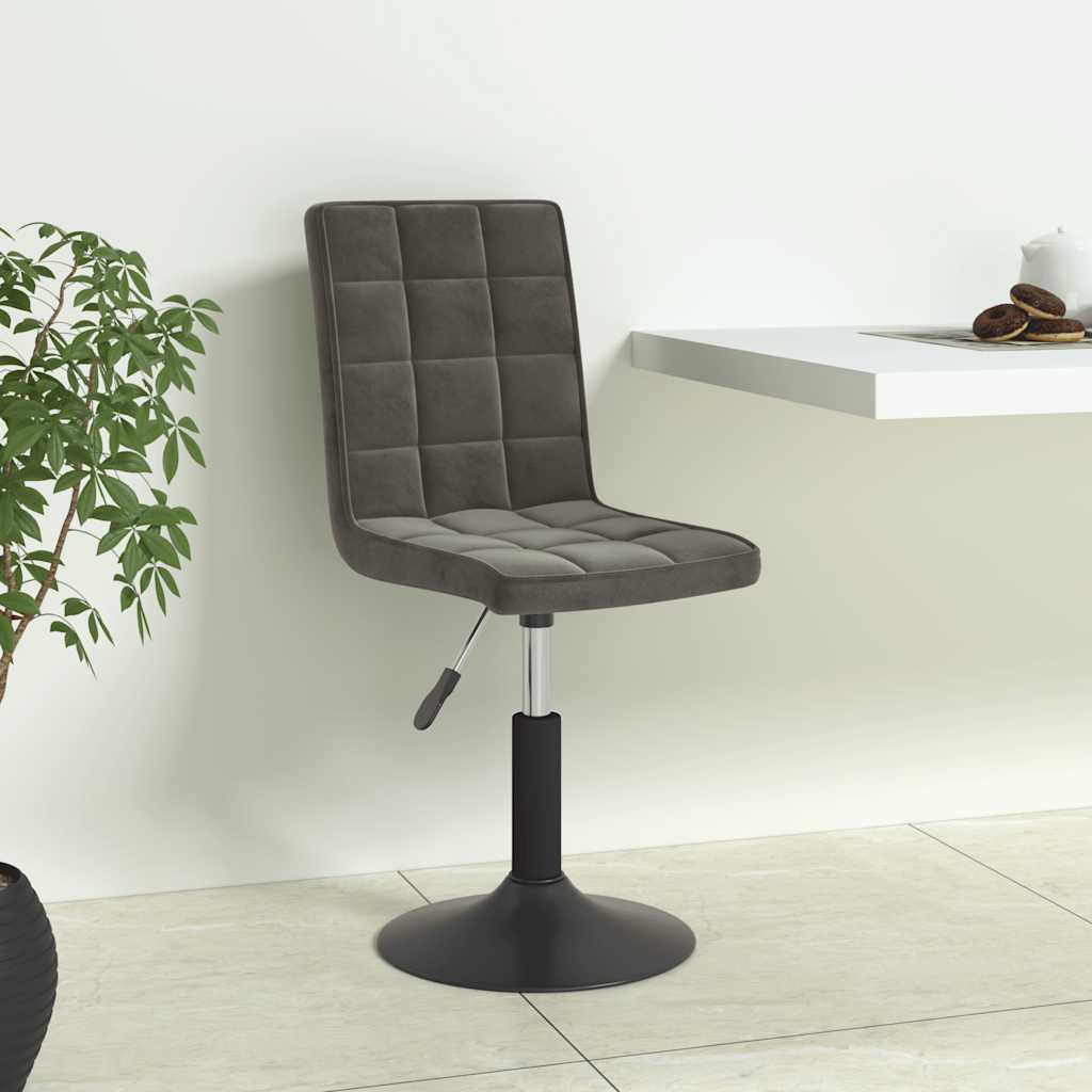 Chaises pivotantes à manger lot de 6 gris foncé velours - XIOS