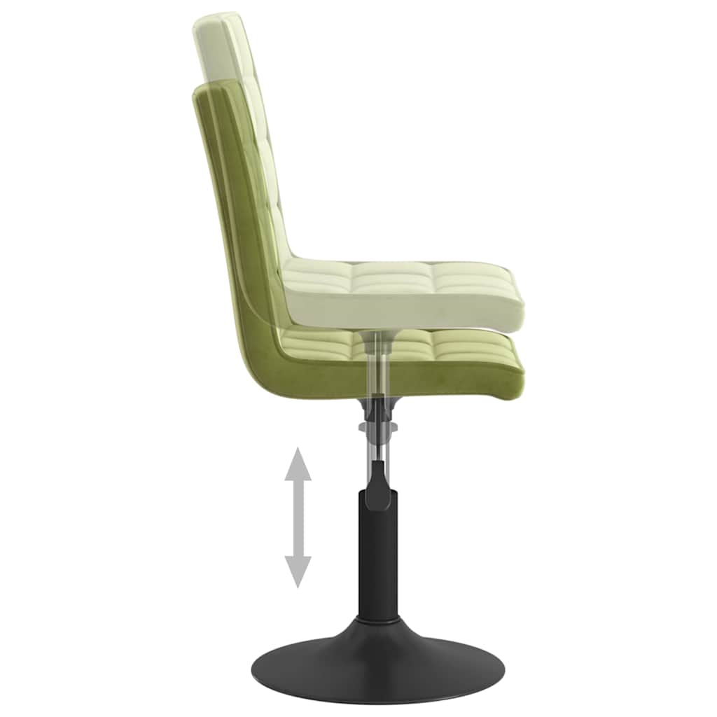 Chaises pivotantes à manger lot de 6 vert clair velours - XIOS