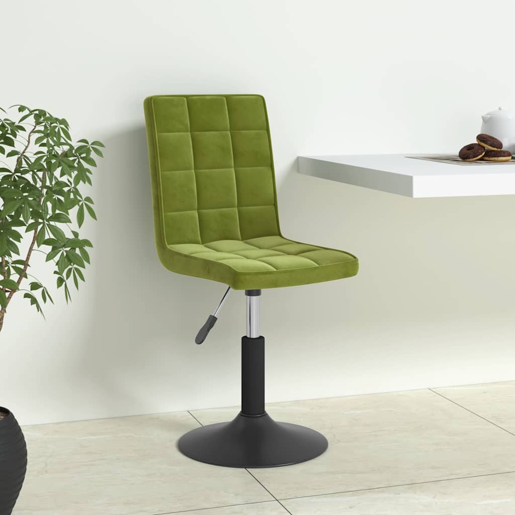 Chaises pivotantes à manger lot de 6 vert clair velours