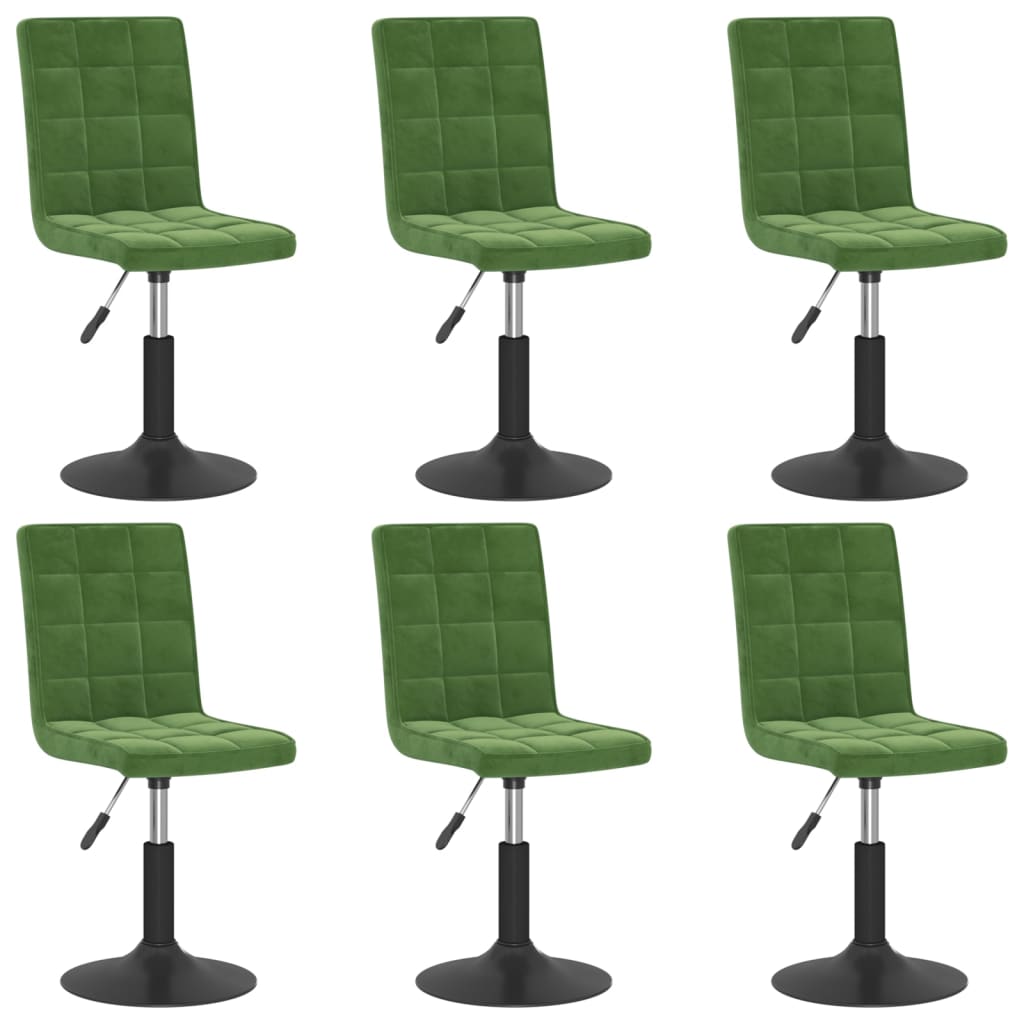 Chaises pivotantes à manger lot de 6 vert foncé velours - XIOS