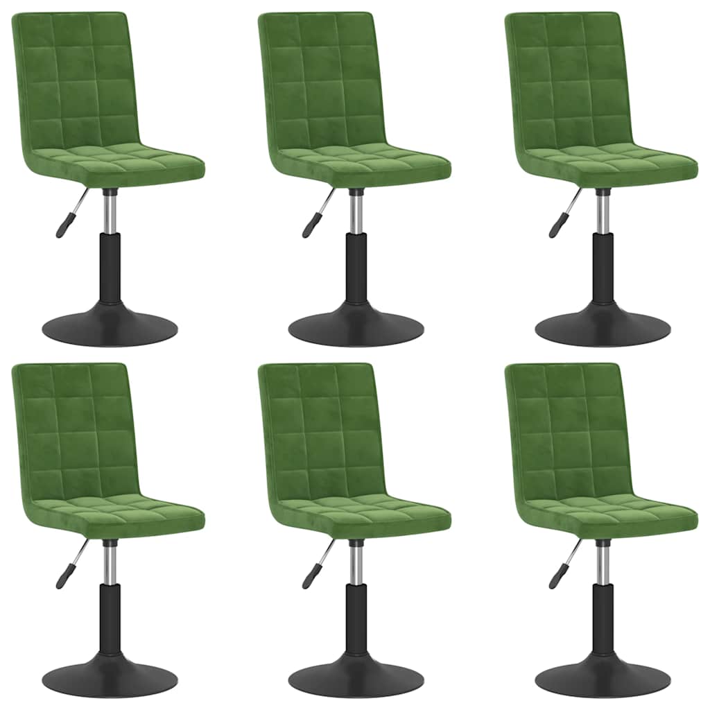 Chaises pivotantes à manger lot de 6 vert foncé velours - XIOS