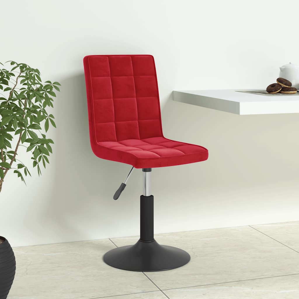 Chaises à manger pivotantes lot de 6 rouge bordeaux velours - XIOS
