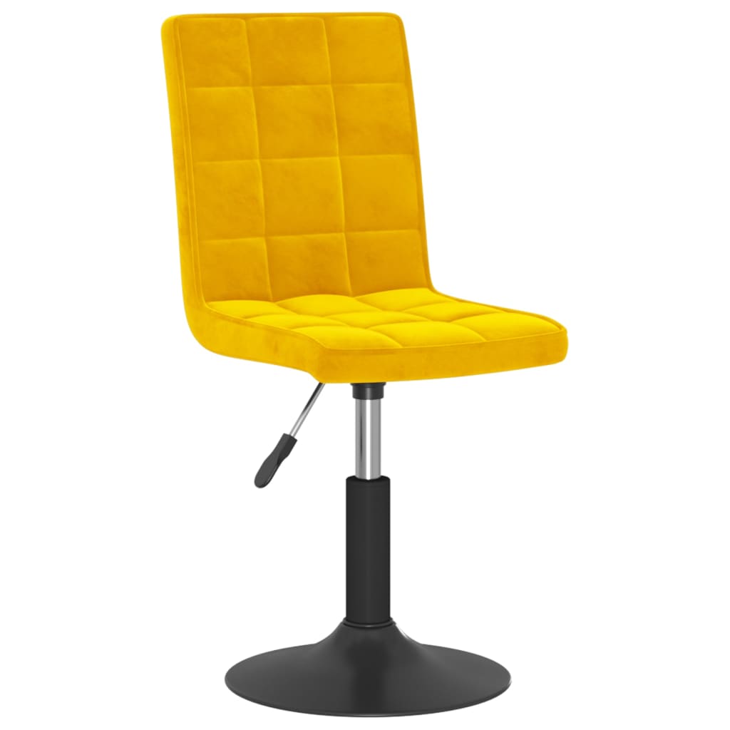 Chaises à manger pivotantes lot de 6 jaune moutarde velours - XIOS