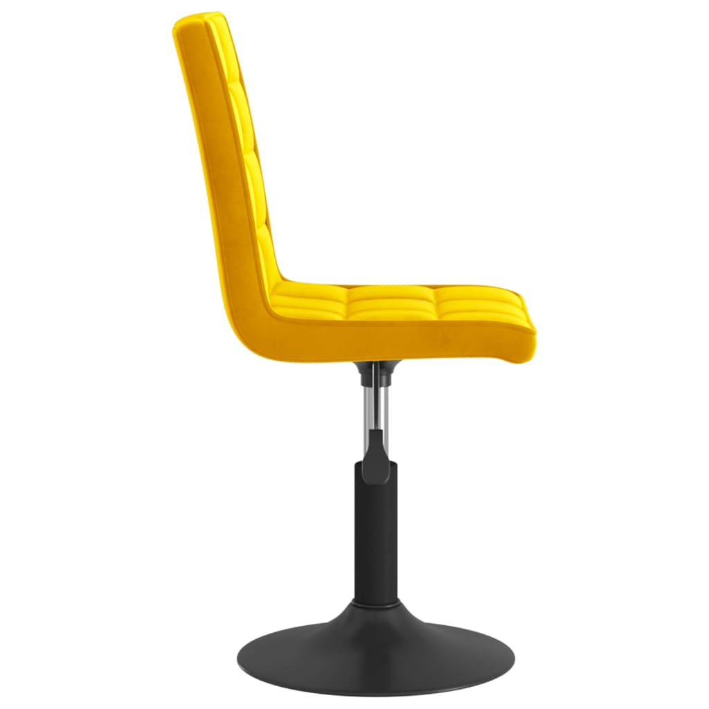 Chaises à manger pivotantes lot de 6 jaune moutarde velours - XIOS