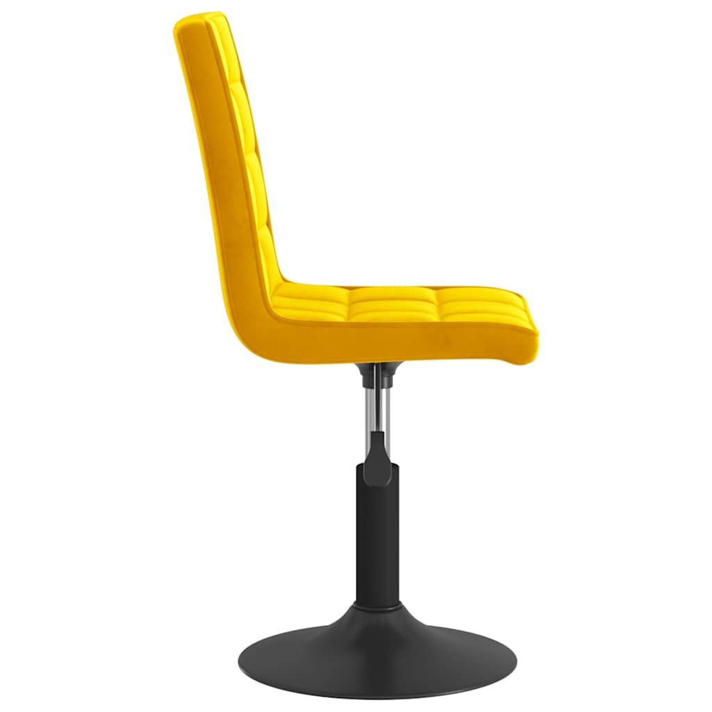Chaises à manger pivotantes lot de 6 jaune moutarde velours