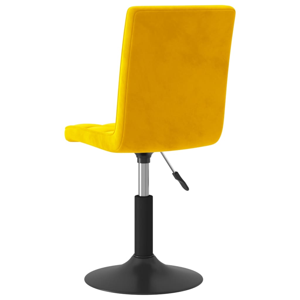 Chaises à manger pivotantes lot de 6 jaune moutarde velours - XIOS