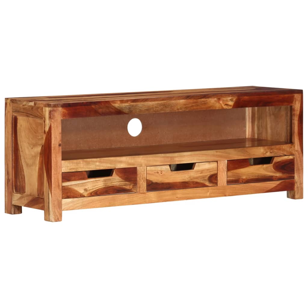 Meuble TV 110x30x40 cm Bois d'acacia massif - XIOS