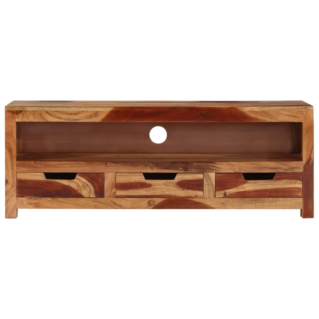 Meuble TV 110x30x40 cm Bois d'acacia massif - XIOS