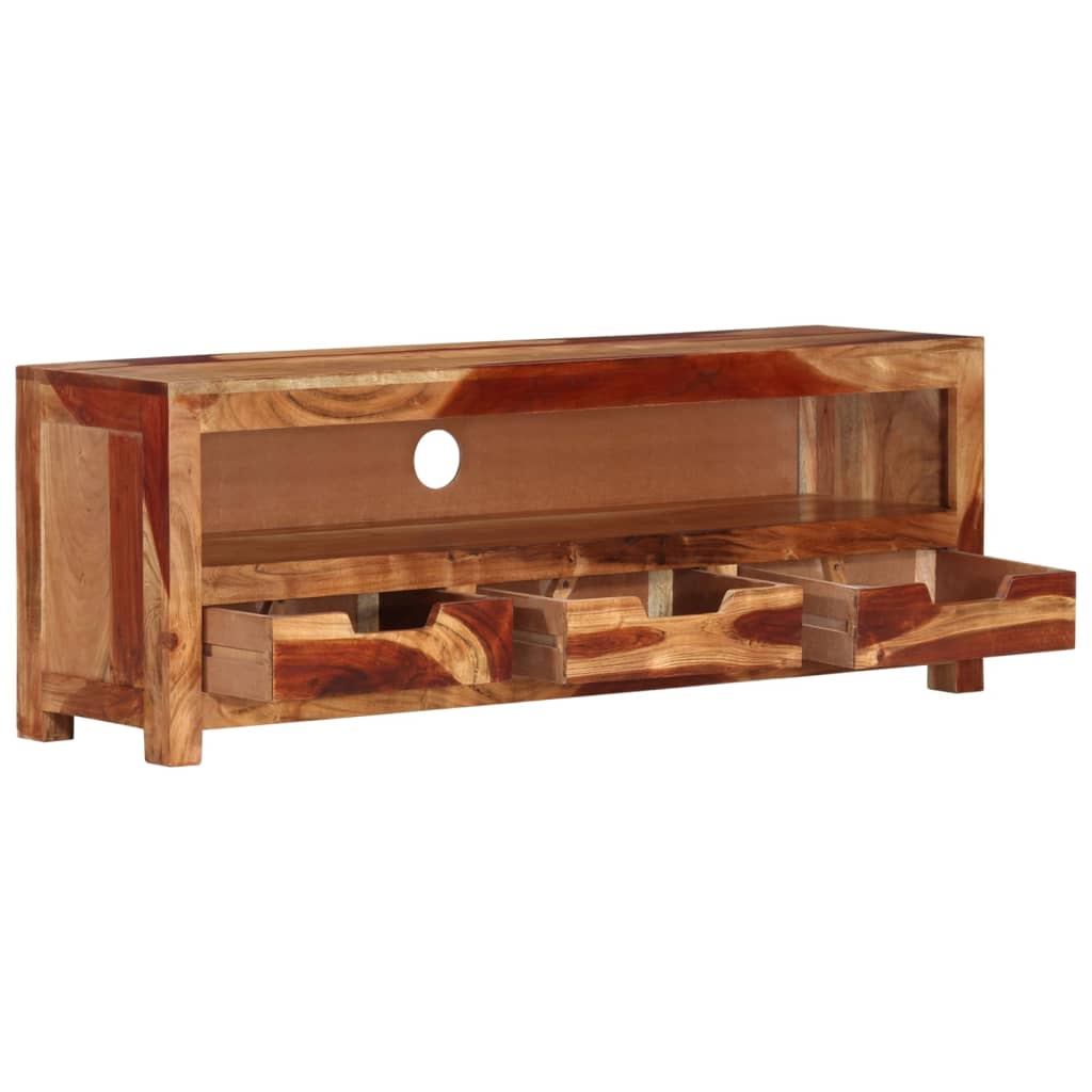 Meuble TV 110x30x40 cm Bois d'acacia massif - XIOS