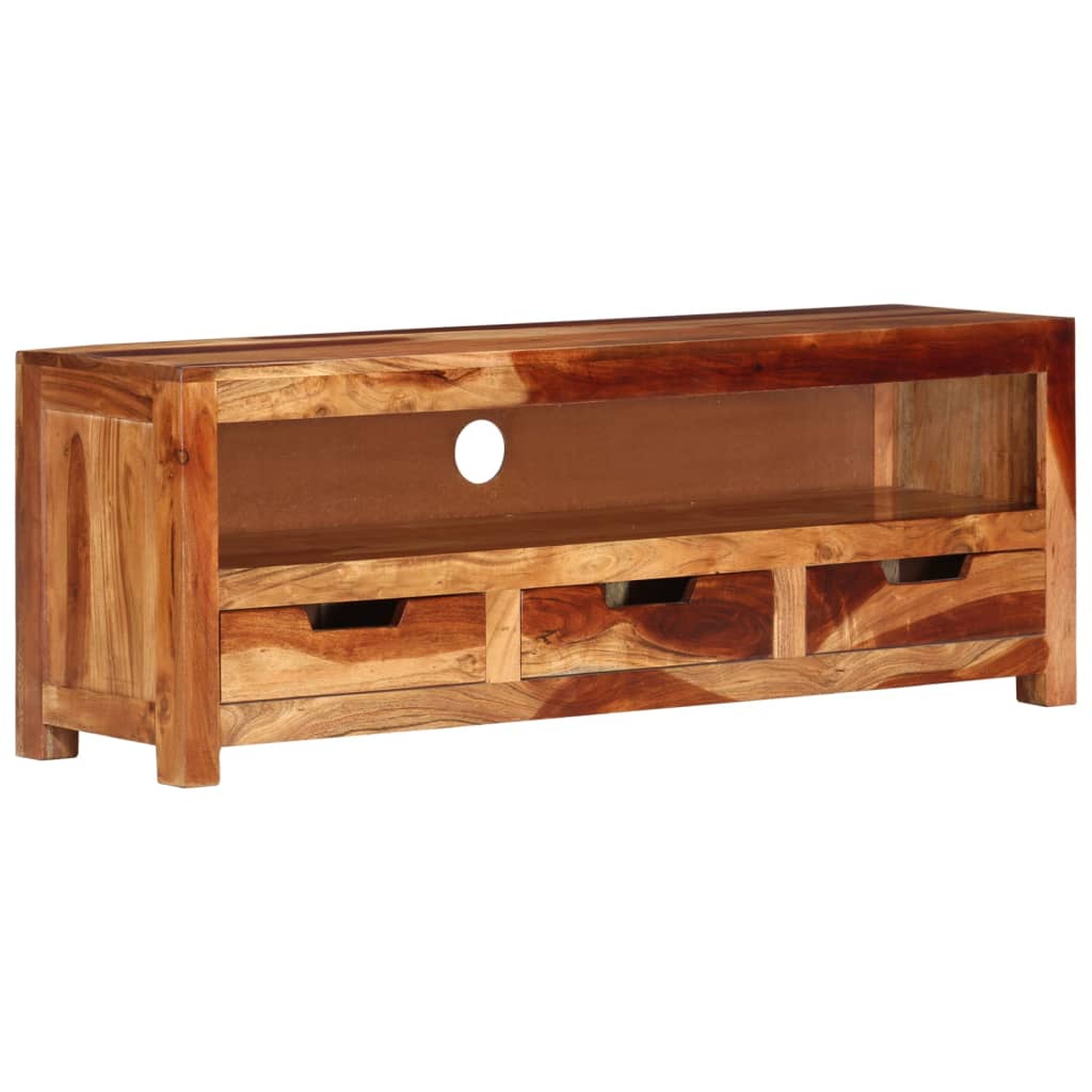 Meuble TV 110x30x40 cm Bois d'acacia massif - XIOS