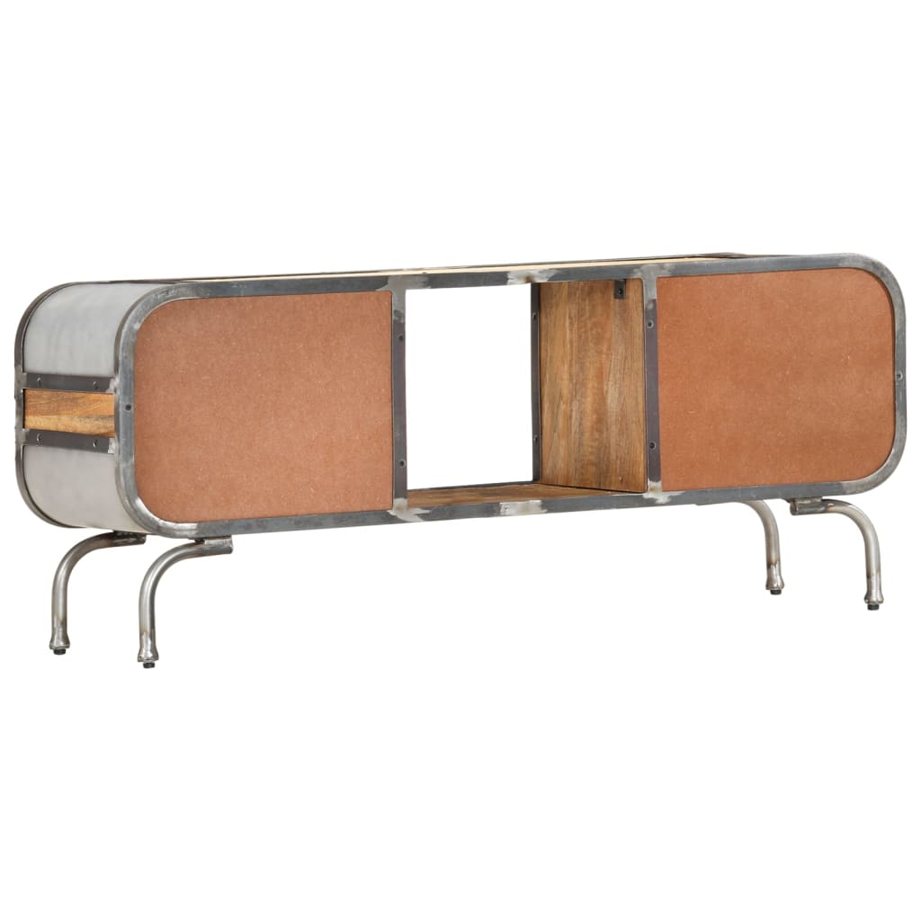 Meuble TV 110x30x42 cm Bois massif de manguier - XIOS