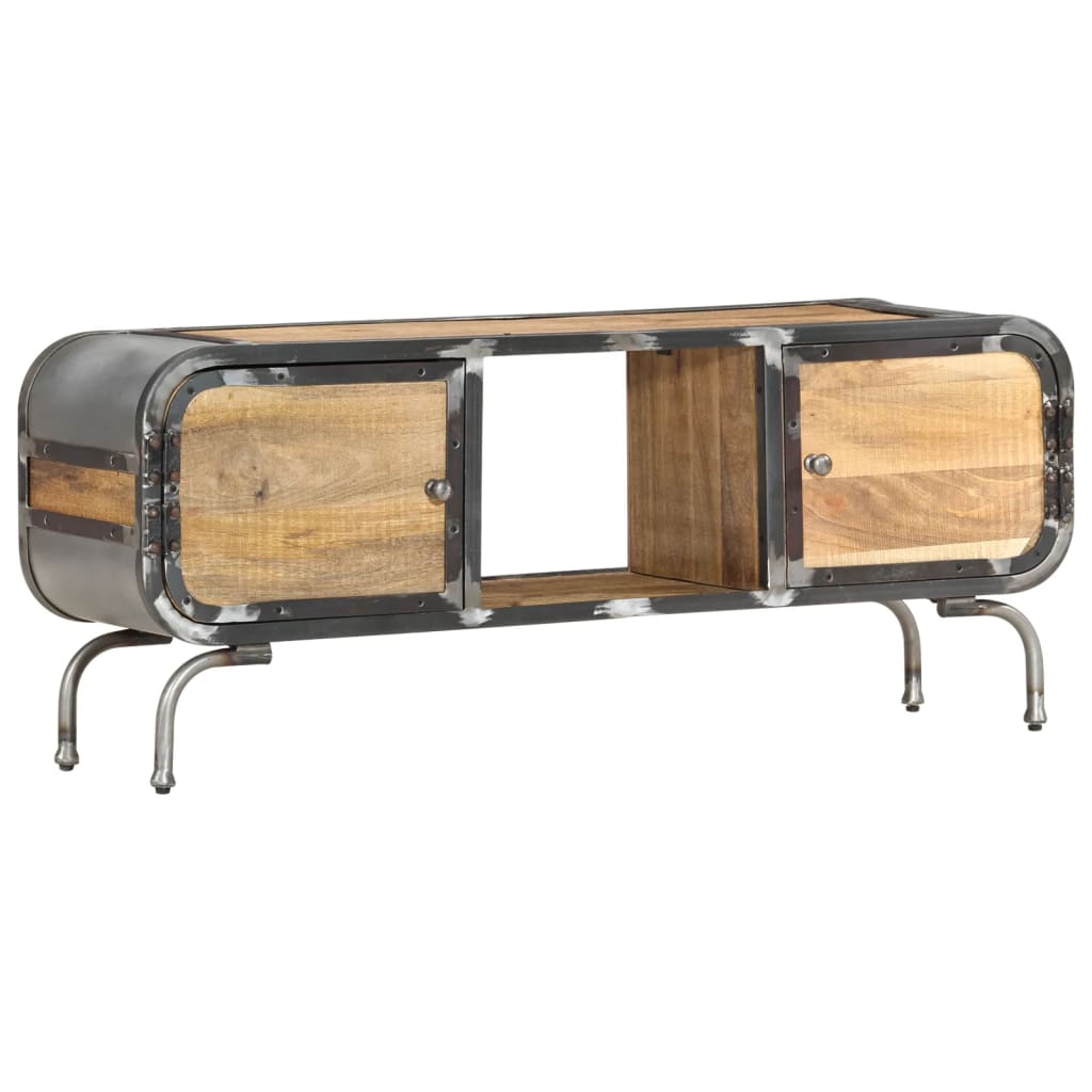 Meuble TV 110x30x42 cm Bois massif de manguier - XIOS