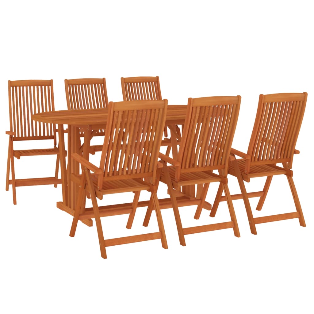 Ensemble à manger de jardin 7 pcs Bois d'eucalyptus massif