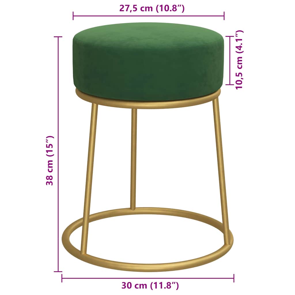 Tabouret rond Vert Velours - XIOS