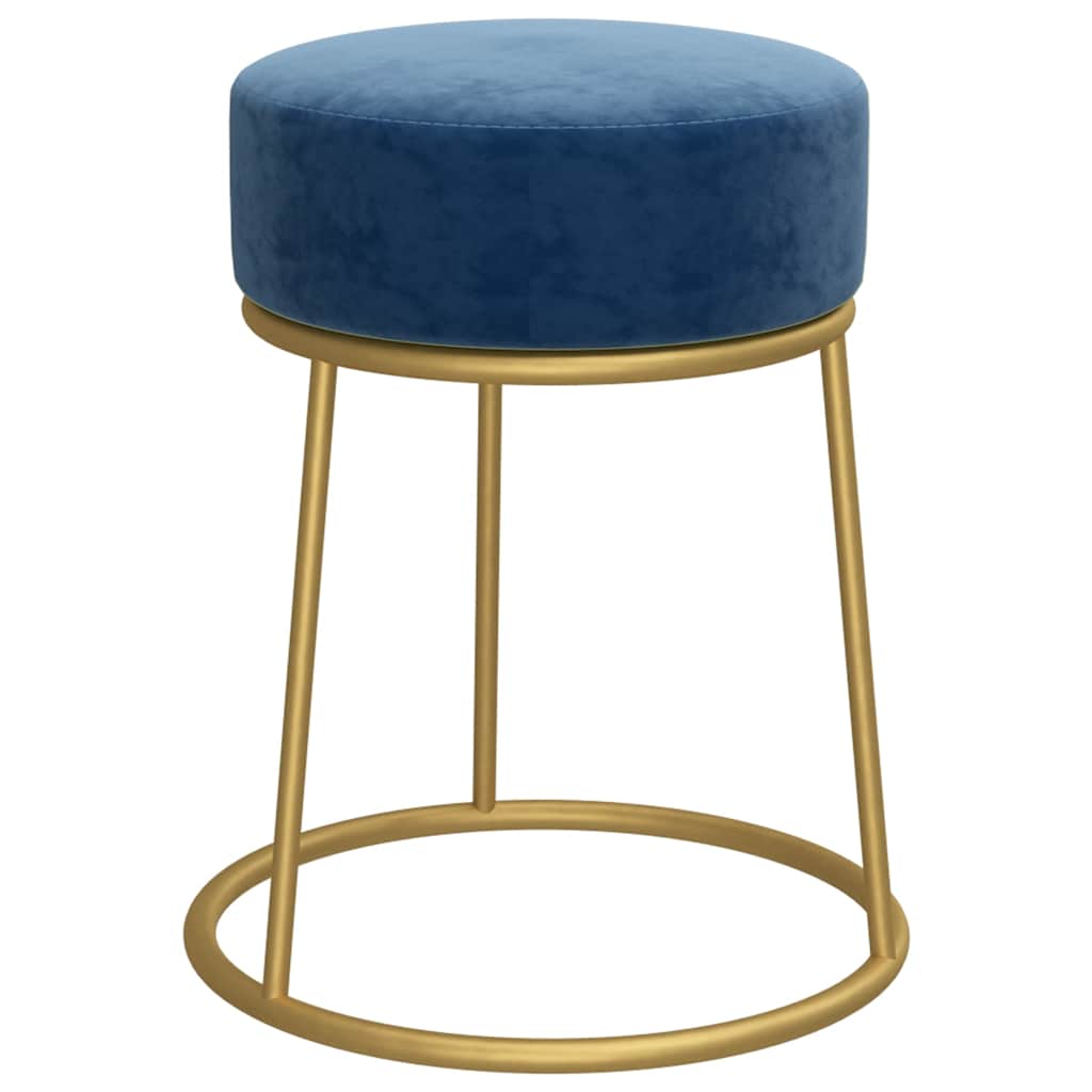 Tabouret rond Bleu Velours - XIOS