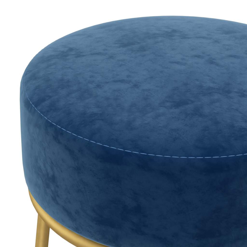 Tabouret rond Bleu Velours - XIOS