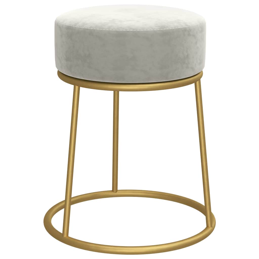 Tabouret rond Gris clair Velours - XIOS