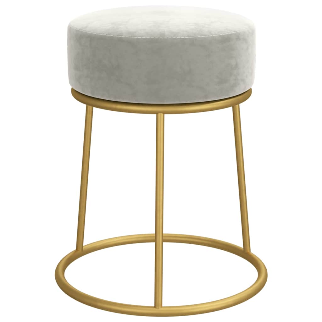 Tabouret rond Gris clair Velours - XIOS