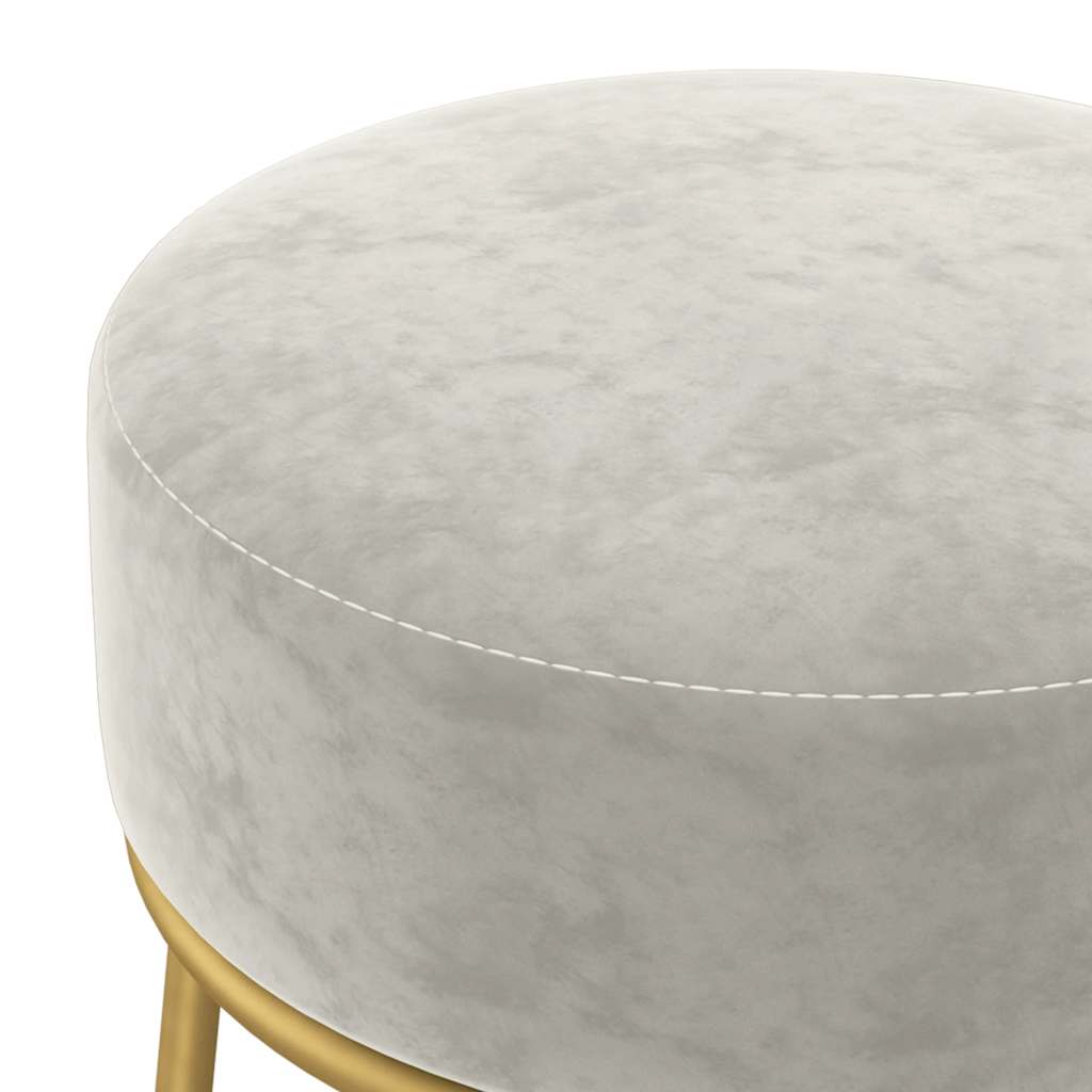 Tabouret rond Gris clair Velours - XIOS