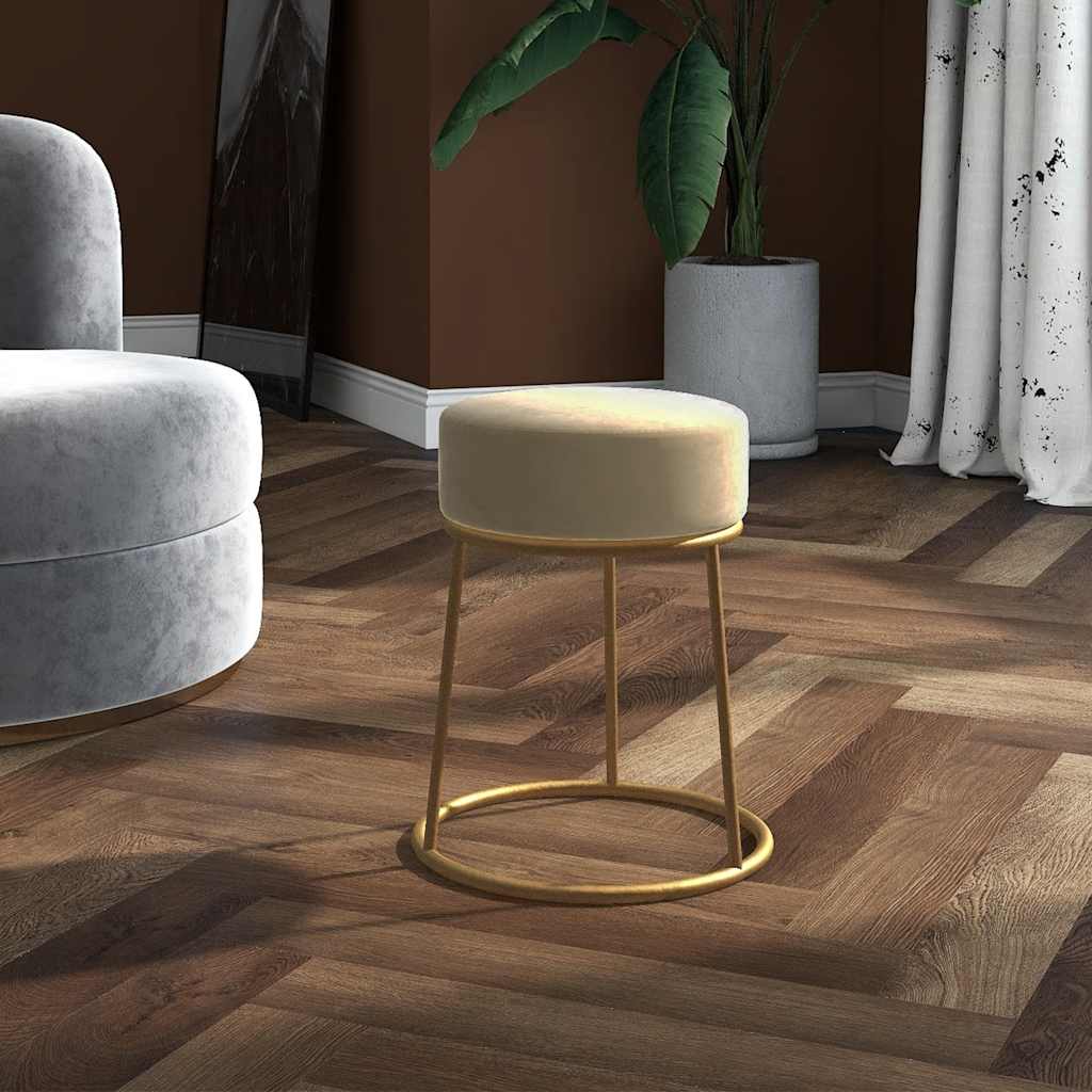 Tabouret rond Gris foncé Velours - XIOS