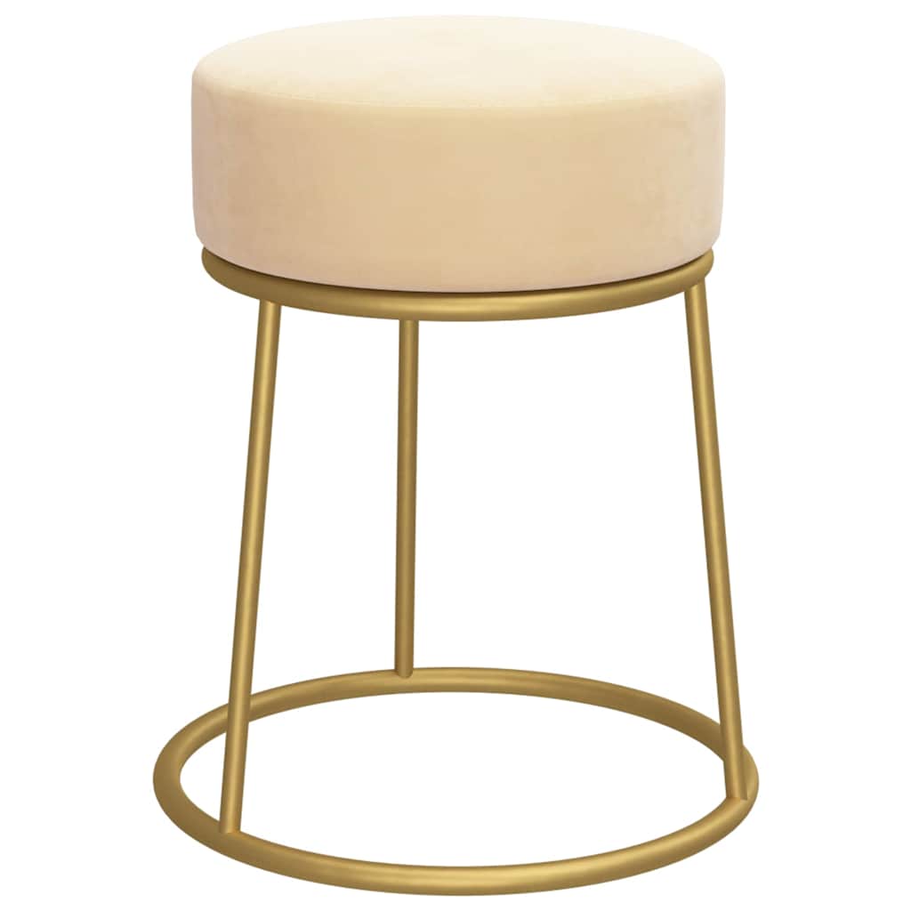 Tabouret rond Abricot Velours - XIOS