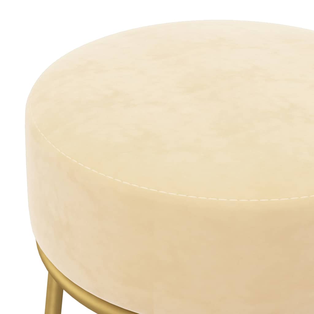 Tabouret rond Abricot Velours - XIOS