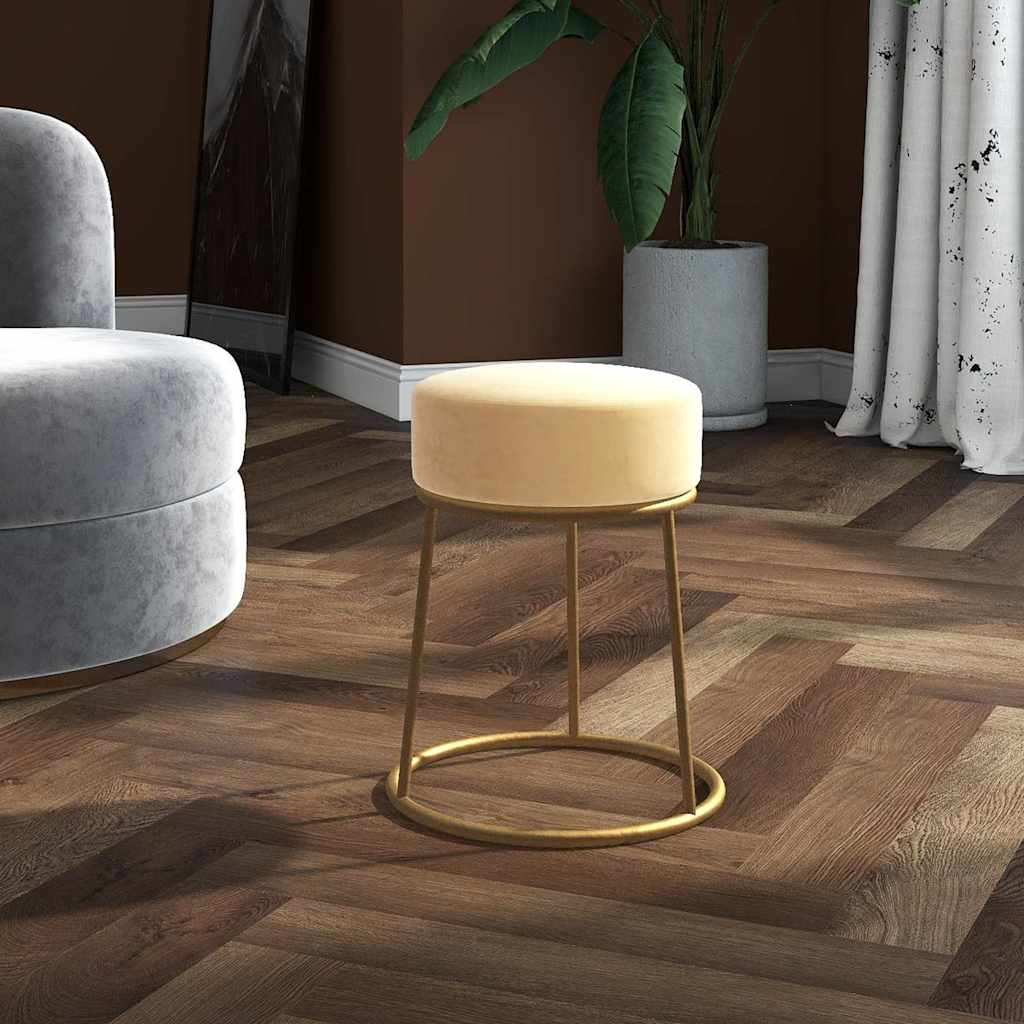 Tabouret rond Abricot Velours - XIOS