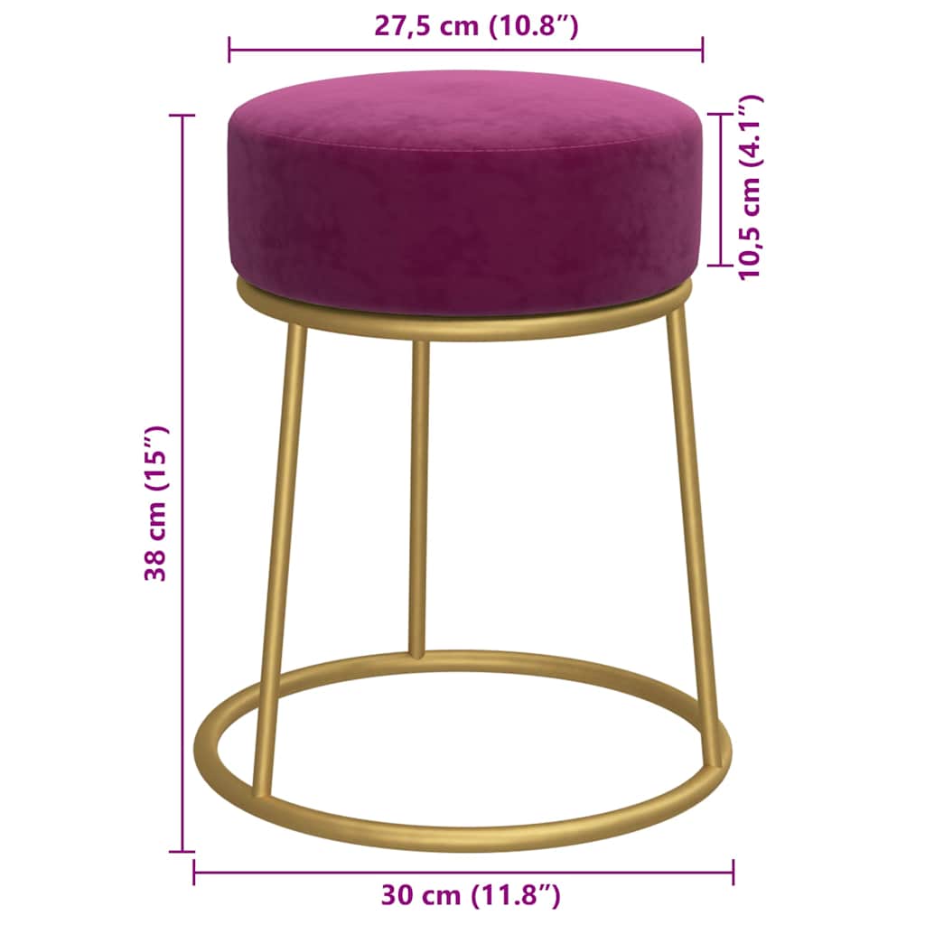 Tabouret rond Violet Velours - XIOS