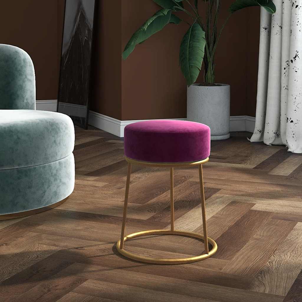 Tabouret rond Violet Velours - XIOS