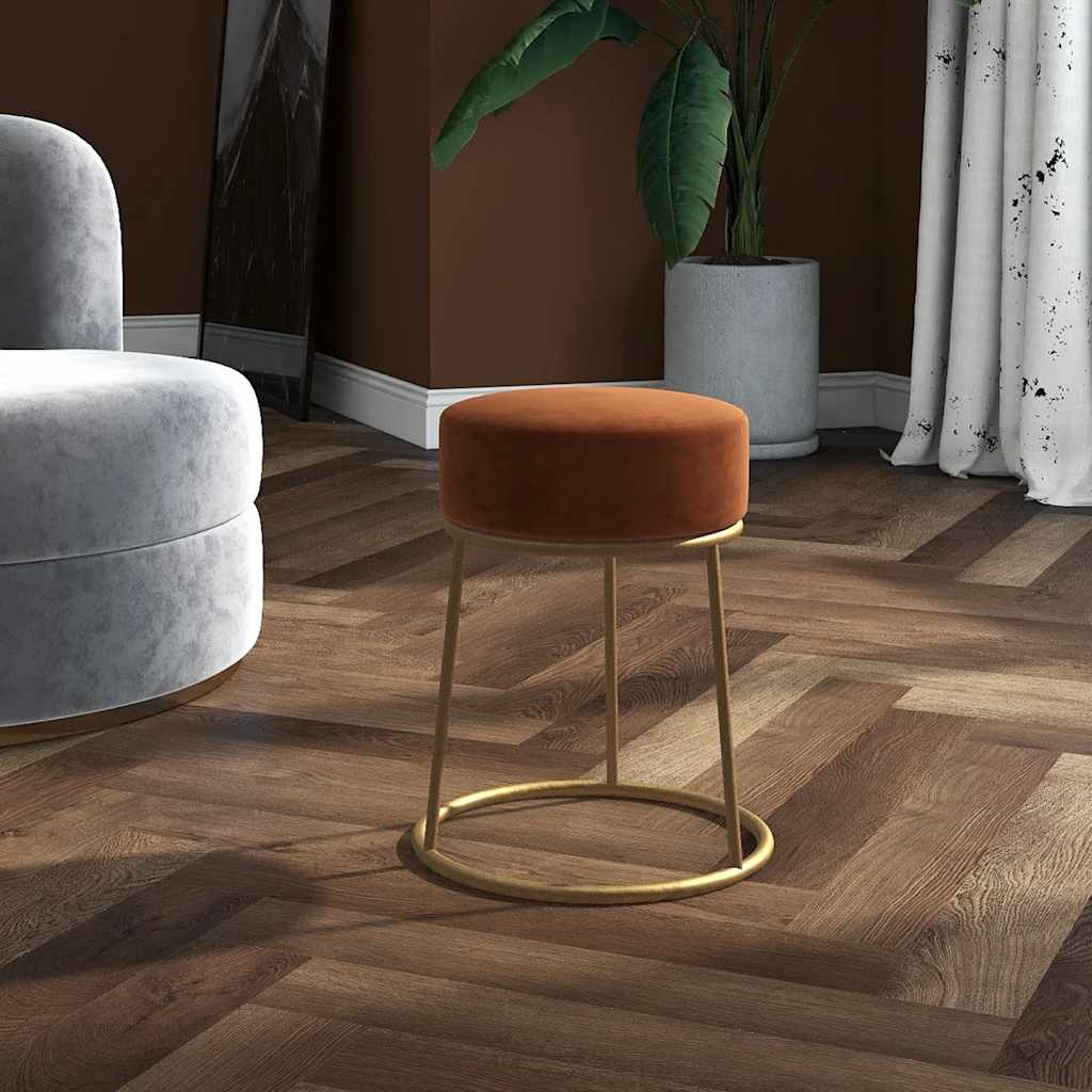 Tabouret rond Marron Velours - XIOS