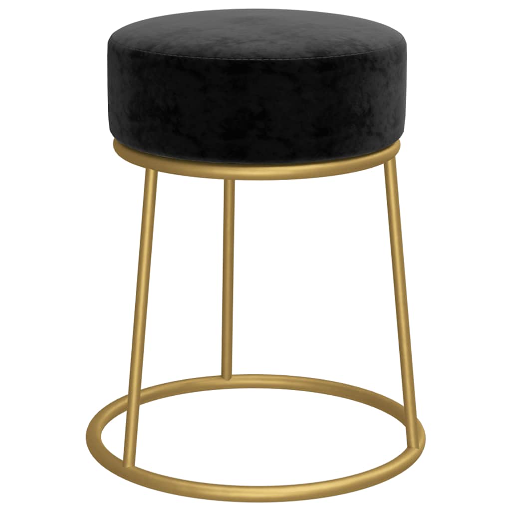 Tabouret rond Noir Velours - XIOS