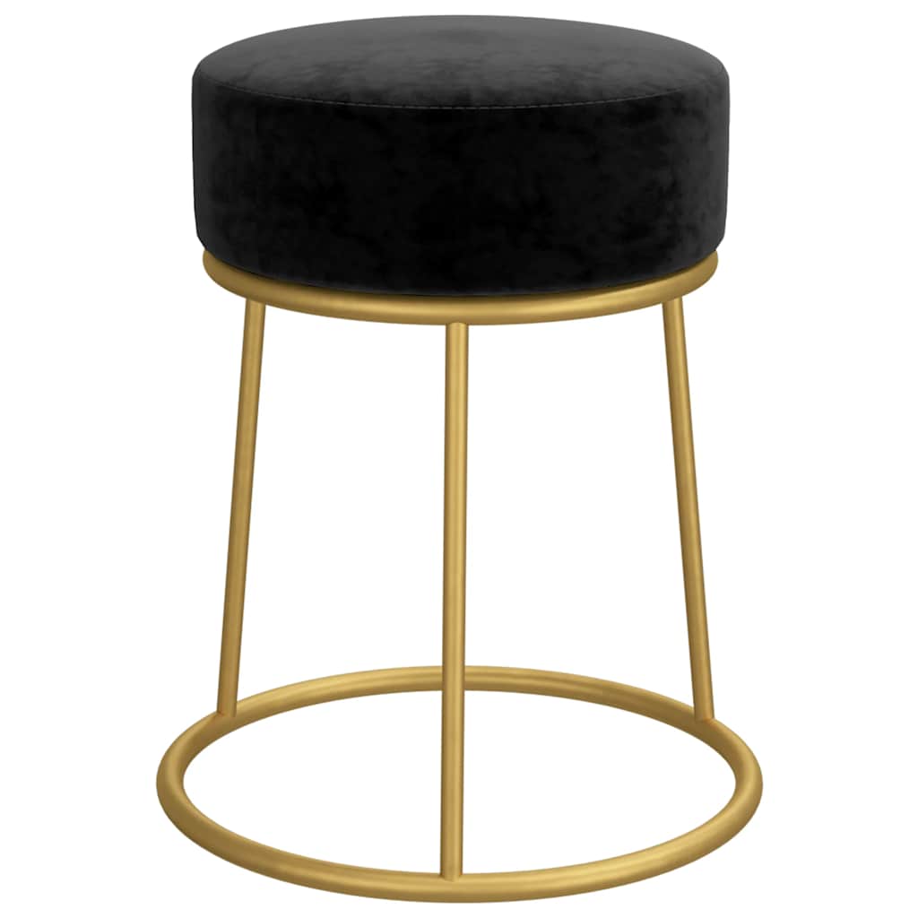 Tabouret rond Noir Velours - XIOS