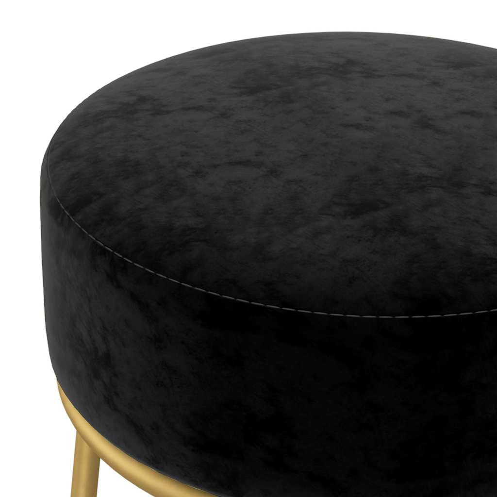 Tabouret rond Noir Velours - XIOS