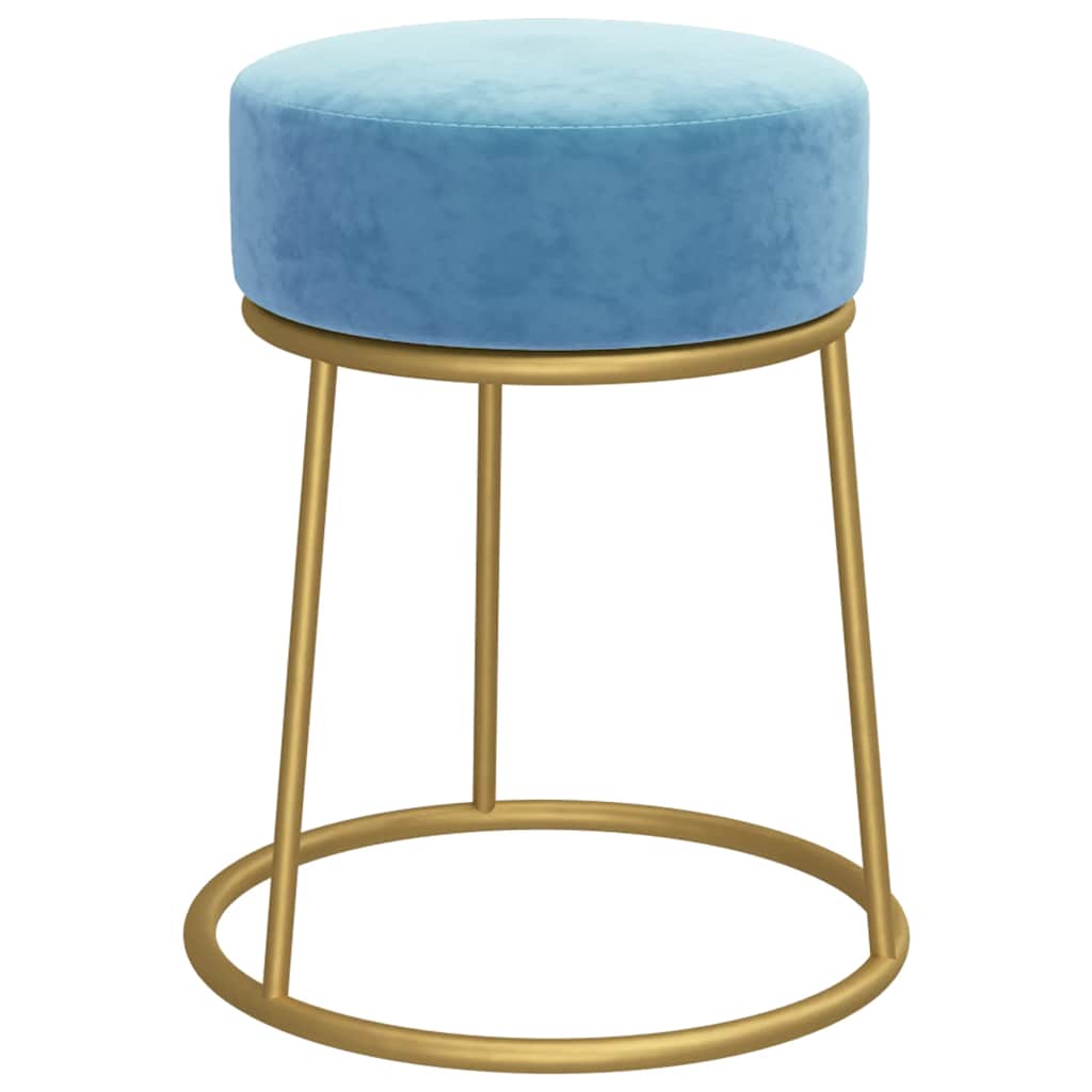 Tabouret rond Bleu clair Velours - XIOS