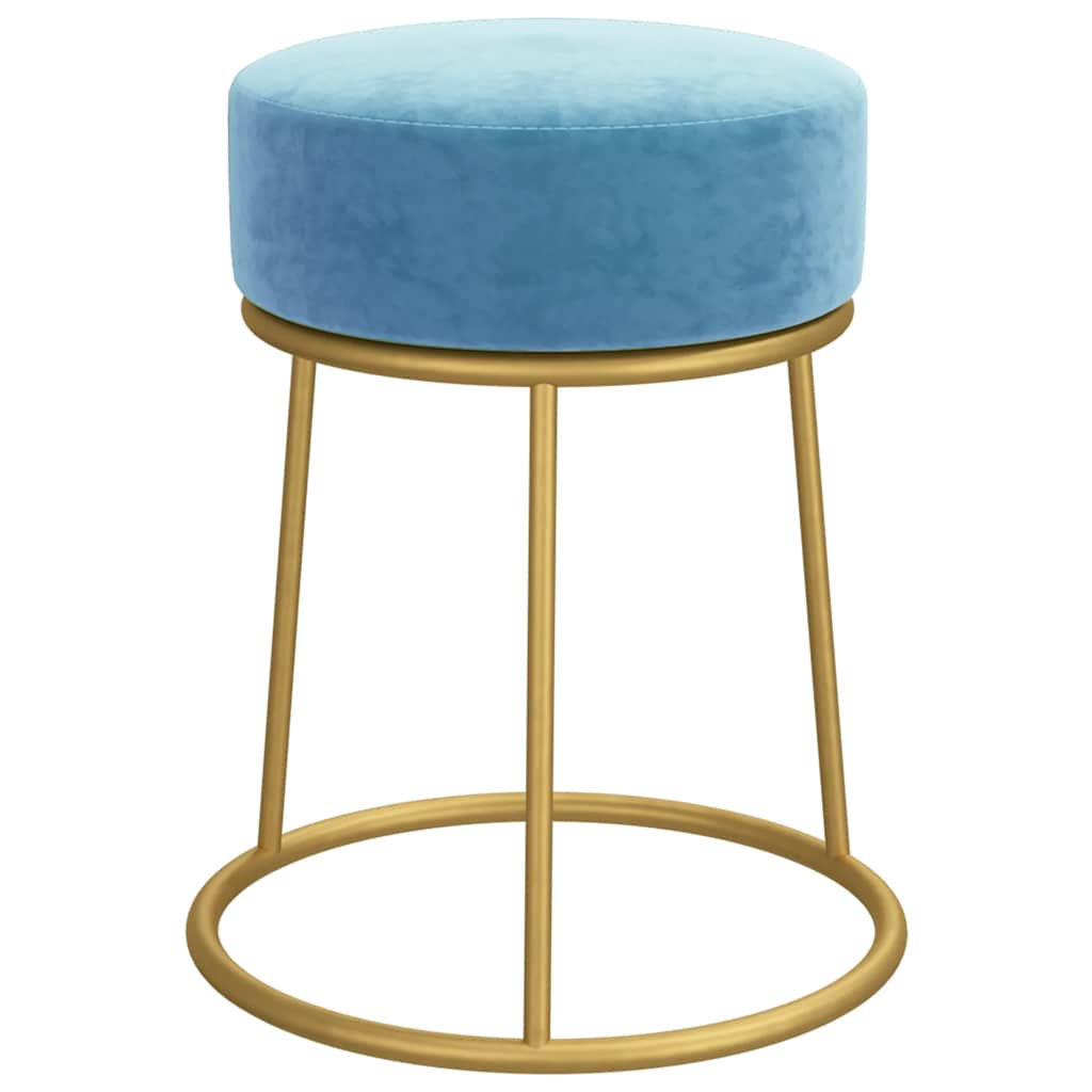 Tabouret rond Bleu clair Velours - XIOS