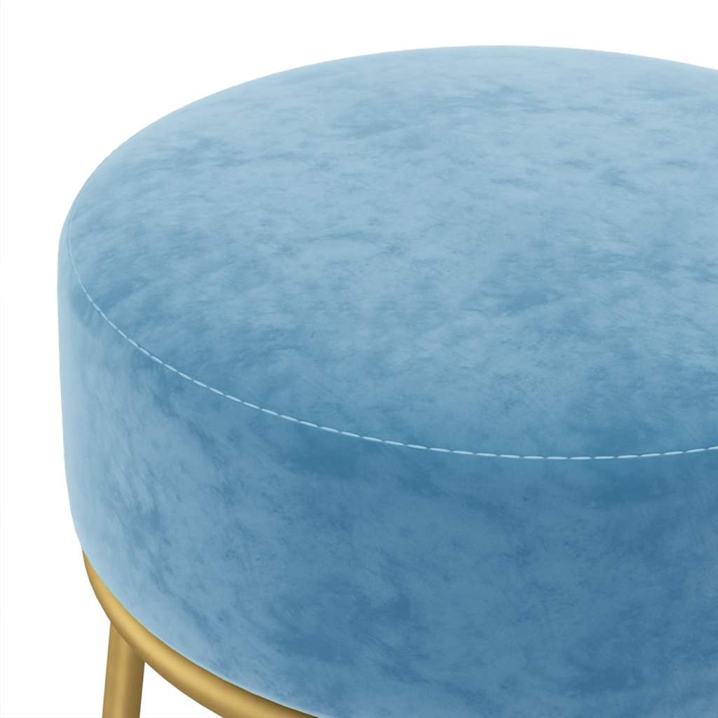 Tabouret rond Bleu clair Velours - XIOS