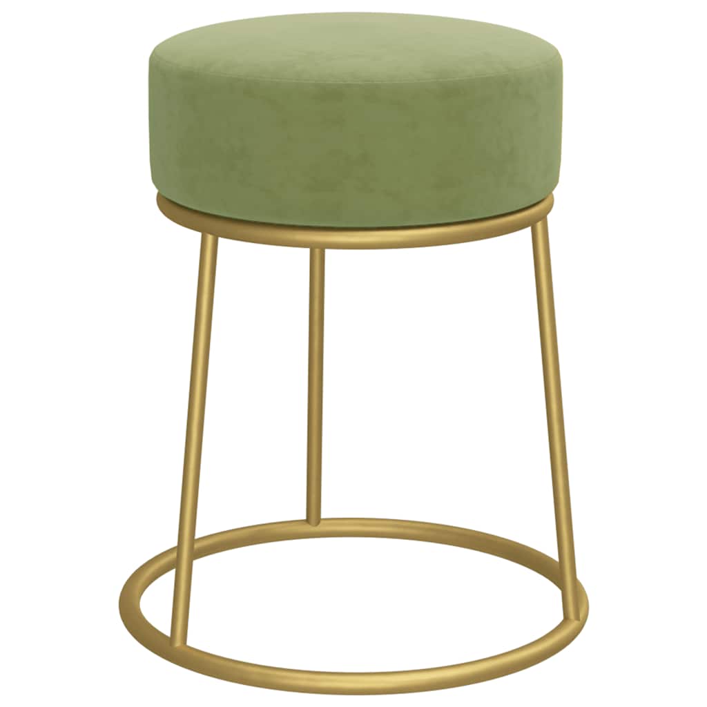 Tabouret rond Vert moutarde Velours - XIOS