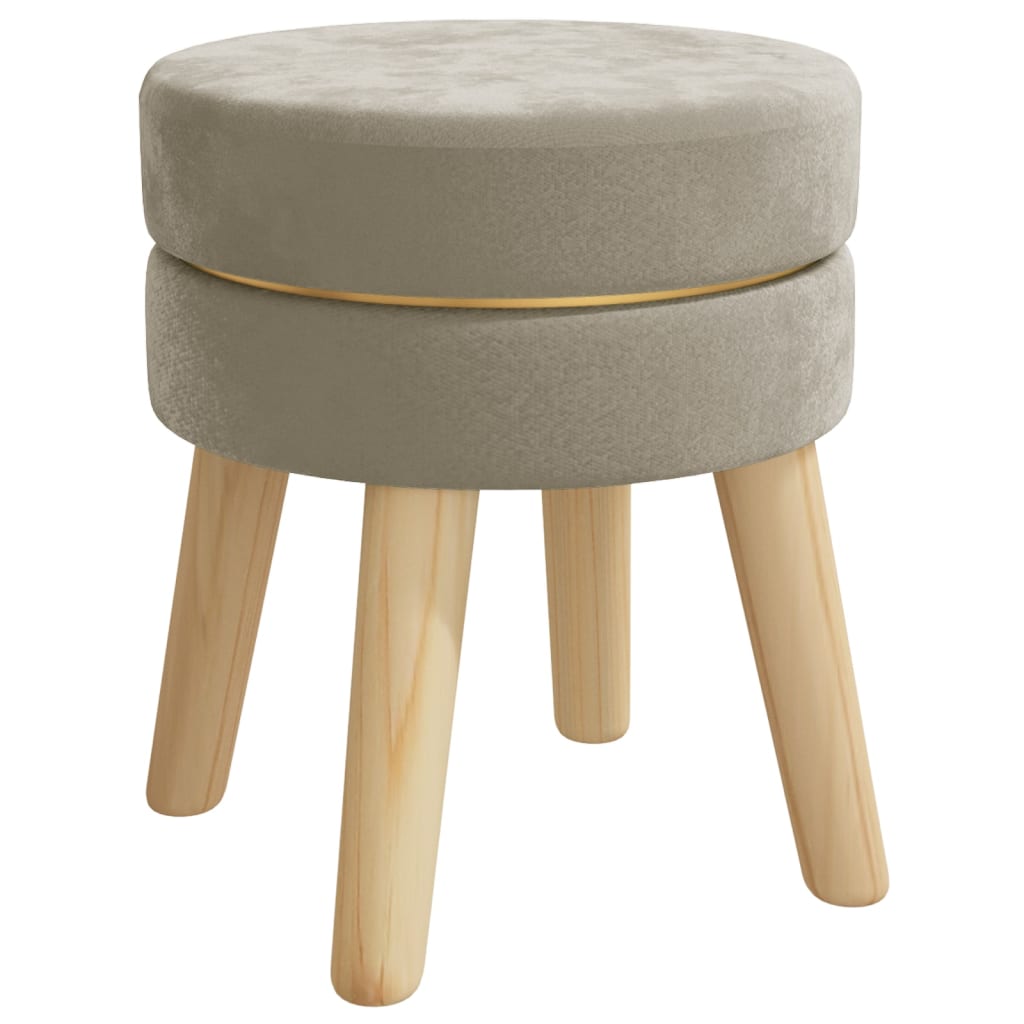 Tabouret rond Gris foncé Velours - XIOS