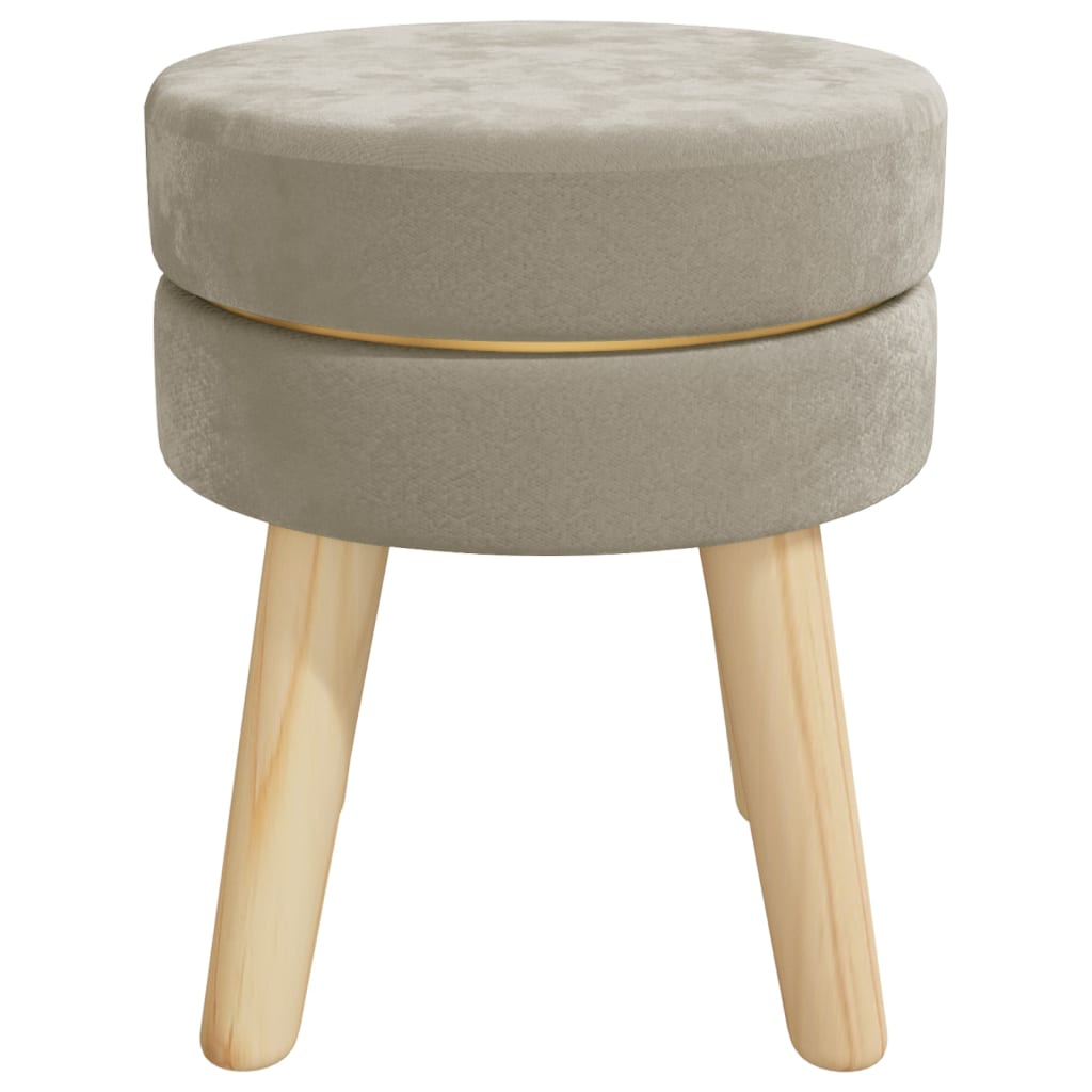 Tabouret rond Gris foncé Velours - XIOS