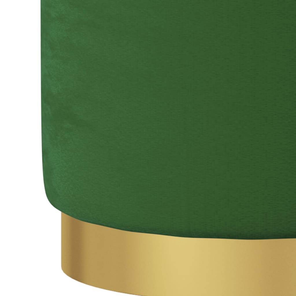 Tabouret de rangement rond Vert Velours 31 x 37 cm - XIOS