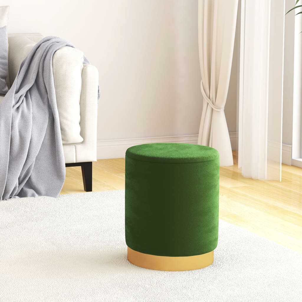 Tabouret de rangement rond Vert Velours 31 x 37 cm - XIOS