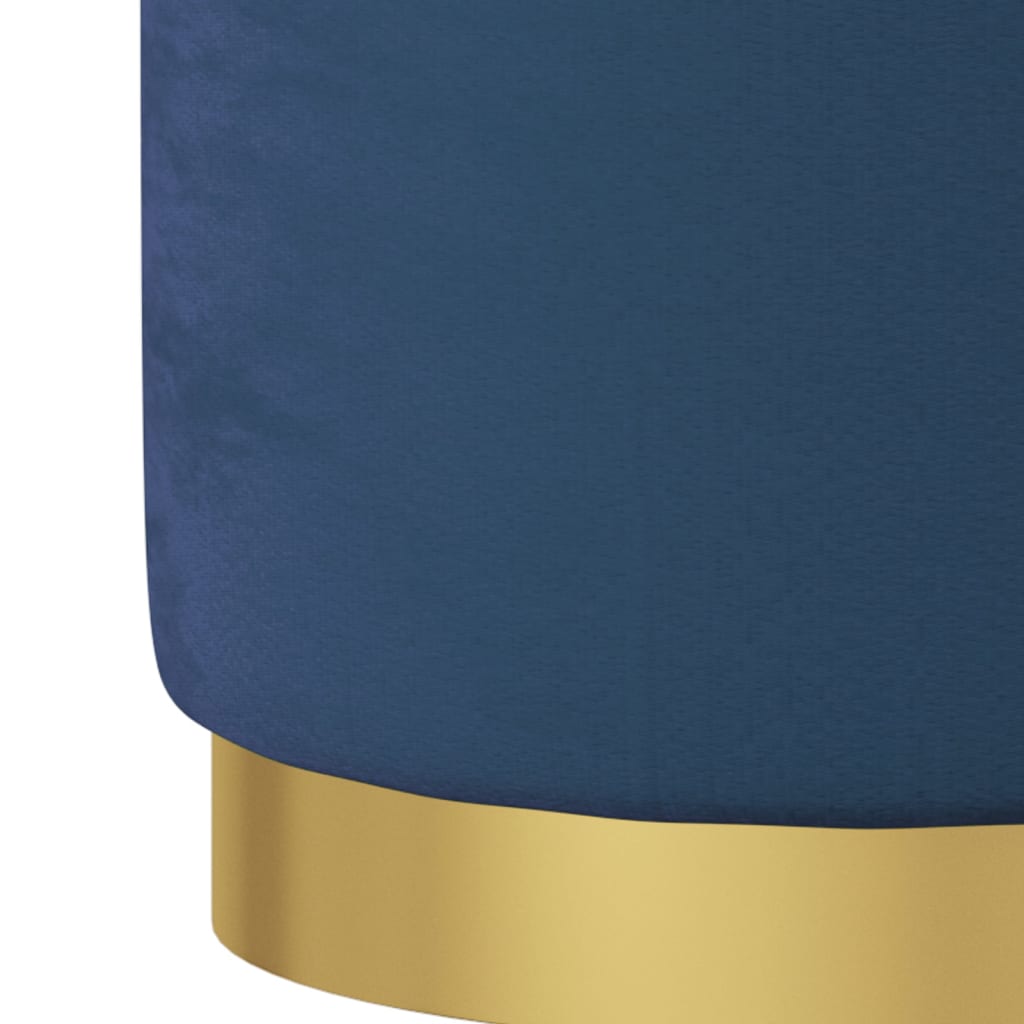 Tabouret de rangement rond Bleu Velours 31 x 37 cm - XIOS