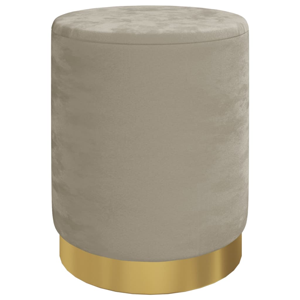 Tabouret de rangement rond Gris foncé Velours 31 x 37 cm - XIOS