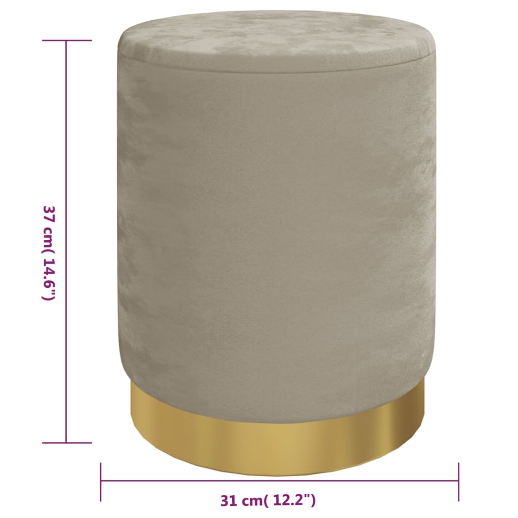 Tabouret de rangement rond Gris foncé Velours 31 x 37 cm - XIOS